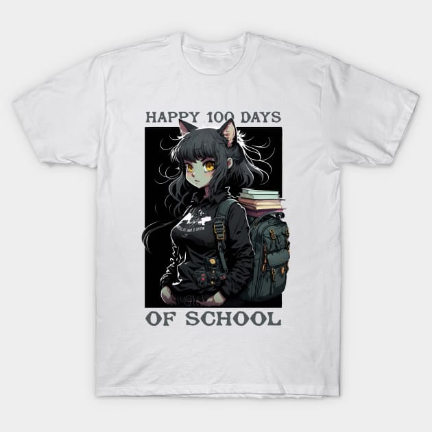 Happy 100 Days Of School anime girls T-Shirt by Dadi Djims